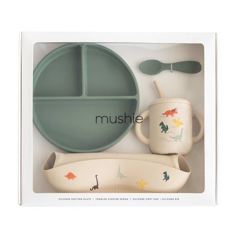 Mushie Silicone Feeding Toddler Set Dinosaurs - силіконовий набір для годування