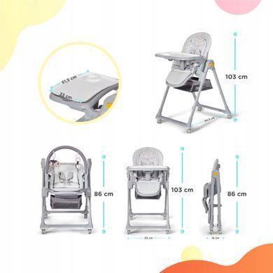 Стільчик для годування 2в1 Kinderkraft LASTREE Grey