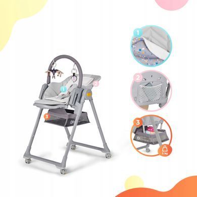 Стільчик для годування 2в1 Kinderkraft LASTREE Grey