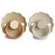FRIGG Daisy 2-Pack пустушки Desert/Cream(6-18 міс.)