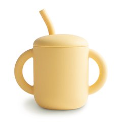 Силиконовая чашка-поилка тренировочная от Mushie - Pale Daffodil