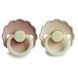 FRIGG Daisy Night 2-Pack пустушки Blush/Cream (6-18 міс.)