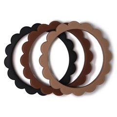 Прорізувач Mushie Bracelet 3-Pack - Black/Caramel/Natural