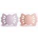 FRIGG Lucky Silicone 2-Pack симетричні пустушки (0-6 міс.) - Soft Lilac/Pretty