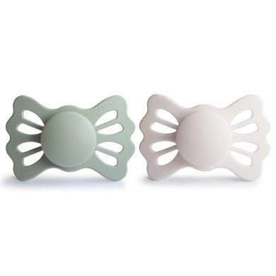FRIGG Lucky Silicone 2-Pack симетричні пустушки (6-18 міс.) - Sage/Silver Gray