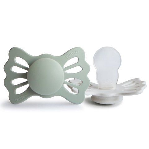 FRIGG Lucky Silicone 2-Pack симетричні пустушки (6-18 міс.) - Sage/Silver Gray