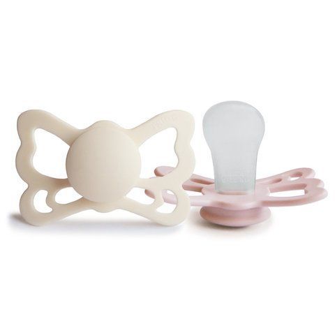 FRIGG Butterfly Анатомічні пустушки Silicone 2-Pack Cream/Blush (6-18 міс.)